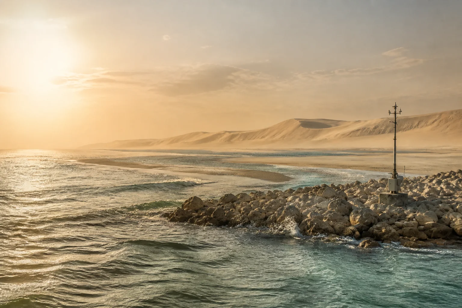 تصور مفاهيمي: قطر · خور العديد؛ ليس صورة مشروع منفذ